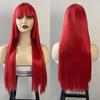 Peluca de Pelo Ji Más Vendida de Animación Cabello Largo Liso Cubierta de Cabeza Completa Europea y Americana Colorida Simulada Cabello Largo Cubierta de Cabeza Completa Imagen Puede Ser Autorizada