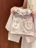 Otoño 2026 Bebé Estilo Coreano Rosa Reversible Moda Chic Chaqueta Cómodo Conjunto de Dos Piezas