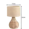 Lámpara de Mesa de Tela Japonesa Sala de Estar Dormitorio B&B Decoración de Mesita de Noche Lámpara de Ambiente Lámpara Artística Creativa de Ratán Tejida a Mano