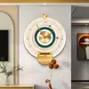 Reloj de Pared Artístico de Lujo Moderno, Instalación sin Taladro, Decoración de Reloj para Sala de Estar, Reloj de Pared Silencioso de Gama Alta, Elegante Reloj de Pared