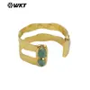 WT-B656 Pulsera de Latón con Sentido de Diseño Hueco Piedra Original Perla Destello Piedra Tianhe Joyería Ajustable