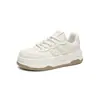 Zhr Zapatos Blancos de Suela Gruesa para Aumentar la Altura Estilo Campus Otoño e Invierno 2025 Zapatos Deportivos Versátiles para Estudiantes Zapatos de Plataforma Pequeña