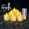 Luz de vela electrónica LED columpio vela electrónica pequeña cera de té control remoto llama de simulación iglesia Navidad Halloween cera
