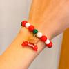 Pulsera Infantil Navideña de Venta Caliente Transfronteriza Pulsera de Cuentas Coloridas Hecha a Mano Versátil para Disfraz de Fiesta Joyería Regalo de Navidad