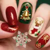 Natal Nova Manicure Transfronteiriça Redondo Comprimento Médio Adesivos de Unha Floco de Neve Cabeça de Veado Patches de Unha Unhas Usáveis Atacado
