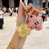 Shuibeizijin 999 Princesa Por Favor Hazte Rica Llavero Relleno de Algodón Llavero de Cuero Colgante para Bolso Tejido Regalo