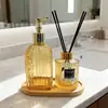 Botella dispensadora de champú y gel de ducha para baño de hotel, botella de presión, botella vacía de vidrio para loción + Botella de aromaterapia