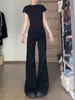 Jeans negros de corte acampanado con forro de polar para mujer, nuevo estilo otoño 2026, de cintura alta, adelgazantes, no ajustados, para figuras petite