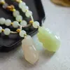 Colgante de Cuerda Trenzada Pixiu de Jade Verde Hetian Natural Xirui Diseño Original Collar para Mujer Cadena para Clavícula Tendencia Nacional Regalo