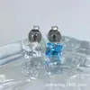 Pendientes Cuadrados de Aleación de Titanio Astmf-13 con Cierre de Mariposa Titanio G23 Rosca Interna Pendientes de Labio con Circonita Joyería para Piercing