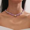 Colar Amazon Transfronteiriço Novo Estilo Ins Estrela do Mar de Pedra Feito à Mão Roxo Cerâmica Macia Contas Estilo Feriado