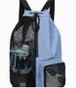 Mochila de Academia com Cordão de Malha Grande Capacidade Separação Úmido/Seco Bolsa para Esportes Viagem Equipamento de Treino