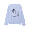Exportación Transfronteriza Ropa de Mujer Otoño e Invierno 2025 Estilo Europeo y Americano Cuello Redondo Manga Larga Estampado de Gato Suéter de Punto Tops para Mujer