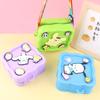 Monedero de silicona con forma de cueva cuadrada para niños, divertido y bonito monedero de silicona, llavero DIY para niños.