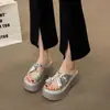Sandálias de Plataforma com Solado Grosso, Solado Macio, Antiderrapantes, Salto Alto, Super Quentes, Chinelos de Celebridade da Internet, Verão Feminino, Roupa Externa, Moda 2025, Novo Estilo