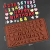 Felizcumpleaños Letras Mayúsculas Feliz Cumpleaños Fondant Chocolate Molde de Silicona Herramientas para Hornear