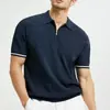 Camisa Polo de manga corta de seda helada para suministro de comercio exterior, nuevo estilo de moda verano 2025, simple y moderno, juvenil y popular, color liso, estilo japonés