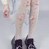 Meias Leggings Brancas com Laço para Mulheres, Estilo Fino, Estilo JK Japonês, Desejo Puro, Branco Leitoso, Meias-Calças Pretas Sexy, Meias Lolita