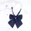 Corbata Gris con Diseño Floral para Niños y Niñas, Niños, Estudiantes de Primaria y Secundaria, Pajarita Azul Oscuro de Color Sólido, Cinta, Accesorios para Uniforme Escolar JK