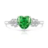 Canal de Video Tendencia Anillo de Corazón Cortado Flor de Hielo de Piedra Preciosa Colorida Más Vendido para Mujeres, Incrustado con Brillante Anillo de Corazón de Diamante de Alto Carbono, Transmisión en Vivo Dropshipping