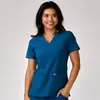 Ropa de trabajo para doctores de hospitales dentales europeos y americanos, uniforme de enfermera femenina, bata de manga corta de comercio exterior, uniforme elástico de secado rápido
