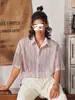 Camisa de Manga Corta Calada de Diseño Exclusivo para Hombre, Moda Casual Tendencia Hawaiana de Playa de Verano
