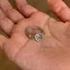 Anillo de Cadena Suave con Diamante Marquise de Plata Estilo Xiaohongshu, Anillo para Dedo Índice, Anillo para Dedo Meñique, Anillo de Nicho para Mujer, Joyería Exquisita de Alta Gama
