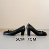Zapatos de tacón bajo de estilo francés vintage con boca ancha y puntera cuadrada, tacón grueso, lazo, Mary Jane para mujer, tacones altos para ir al trabajo