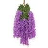 Flores Falsas de Glicina Flores Violetas de Techo Enredaderas de Flores Decoración de Boda Interior Enredaderas Tiras de Flores de Plástico Plantas Enredaderas