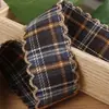 Cinta de encaje a cuadros con bloques de color estilo academia Lazo hecho a mano DIY Accesorio para el cabello Lolita Correa decorativa para ropa, zapatos y sombreros