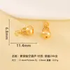 Pingente Banhado a Ouro em Prata 925 com Cravação Completa de Diamante Branco, Design de Cabaça Vazada, Acessório para Pulseira DIY