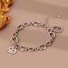 Pulsera Colgante de Cara Sonriente Nariz de Cerdo Diseño Retro Personalizado Estilo Coreano para Mujer Simple Moda Elegante Pulsera Trendy