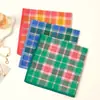 Pañuelo de Algodón Puro de Venta Caliente Transfronteriza, Estilo Nostálgico Antiguo, Pañuelo de Algodón Puro para Secar el Sudor, Suave y Cómodo, Pañuelo de Cuadros Teñido en Hilo