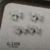 Manicure que Preserva a Cor Borboleta Prateada com Laço Manicure Zircônia Diamante de Alta Qualidade Incrustado Acessórios de Decoração para Unhas