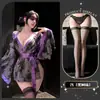 Lingerie de Renda para Jovens Mulheres, Sensual e Sedutora, Kimono com Amarração na Cintura, Conjunto de Lingerie Provocante e Erótico