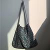 Bolso de Hombro de Lona y Pana con Estampado de Leopardo, Doble Capa Mejorada, Estilo Coreano, Selección de Influencers, Estudiante de Verano, Artístico