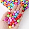 Atacado do Fabricante Contas Redondas Sólidas de Acrílico Coloridas Kit de Material Artesanal DIY para Crianças Conjunto de Miçangas