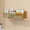 Estante de almacenamiento de pared para dormitorio de estudiantes, estante colgante adhesivo para dormitorio, organizador de pared para mesita de noche/sobre cama, cesta colgante sin perforaciones