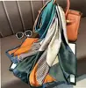 Venta al por mayor de fábrica Nuevo bufanda larga de playa satinada Li Jin 90*180 estampada estilo coreano chal de seda artificial