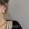 Pendientes de plata S925 con gemas ovaladas geométricas y aguja, pendientes vintage de perlas francesas, estilo Hong Kong, estilo Hepburn, joyería para las orejas, venta al por mayor