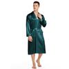 Roupão de Banho Longo Masculino de Tamanho Grande, Leve, de Luxo, Estilo Europeu e Americano, para Primavera e Verão, Fino, Imitação de Seda, Personalizado, Transfronteiriço