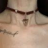Colar Gargantilha Hot Girl Retro Y2K Milênio Outono e Inverno Design em Couro Gargantilha de Nicho Novo Estilo 2026