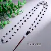 Cadena de Cuentas de Cristal de Vidrio Collar Hecho a Mano con Cuentas Cuerda Cordón Cuerda Colgante Cadena para Suéter con Cuerda Cuerda para Colgante de Joyería Redondo