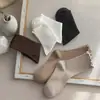Meias Femininas Cano Médio Renda Primavera e Outono Pelúcia Orelha Cano Médio Ins Tendência Versátil Moda Simples Cor Sólida Confortável