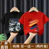 2026 Estilo Nuevo Camiseta de Algodón Puro de Media Manga Dibujos Animados Moderna Tendencia Camiseta de Manga Corta para Niños Camiseta Superior de Verano para Niños Bebés