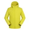 Chaqueta softshell cálida de una sola capa para mujer al por mayor, chaqueta de senderismo para hombre de primavera y otoño con capucha, a prueba de viento