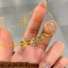 Libro Rojo Pequeño Hielo Triturado Moneda de los Cinco Emperadores Pulsera de la Fortuna Modelo Nuevo 2025 Patrón Martillado Brillante Joyería de Moneda de Oro Triturado