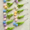 Nuevo Llavero Colgante de Tulipán Tejido a Mano Estilo Fresco Ins Colgante Pequeño Creativo Colgante para Bolso Venta al por Mayor