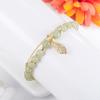 Pulsera de Cadena Doble de Hilo Completo Retro Hoja de Jade Dorada Jade Hetian Pulsera de Temperamento Fresco Diseño Elegante de Nicho Pulsera de Sentido Avanzado