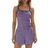 Conjunto de dos piezas de verano 2026 a rayas con tirantes y shorts, transfronterizo europeo y americano para mujer, ropa casual para el hogar, adecuado para usar al aire libre, estilo vacacional